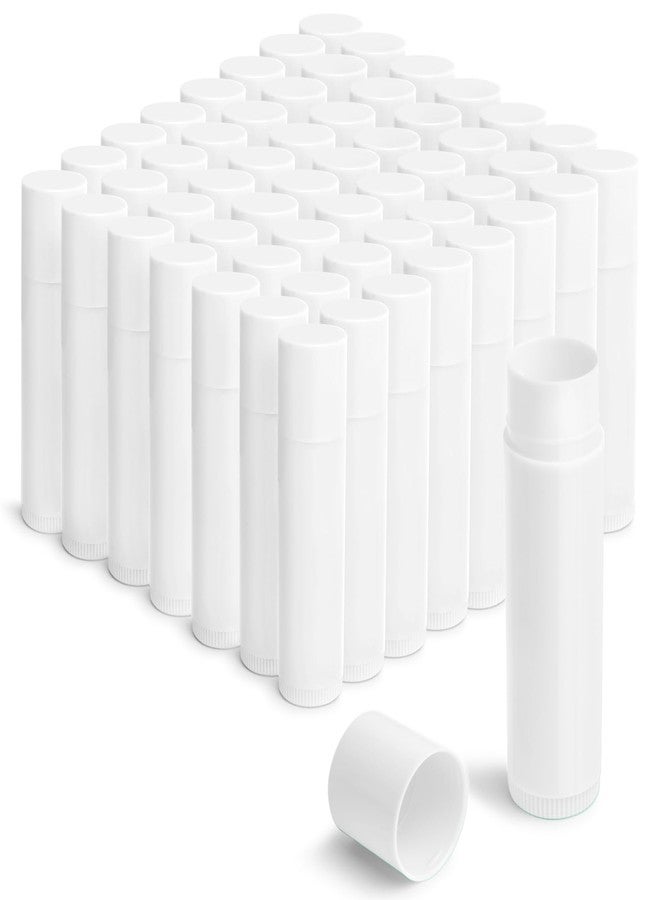 JuLand 100 Packs Empty Lip Balm Tubes Bulk Round BPA Free with Caps for DIY Lipstick homemade, 3/16 Oz (5.5 ml) Leak-Free Empty Lip Balm Containers, White - Image 1
